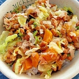 納豆の食べ方-レタス＆かぼちゃ♪